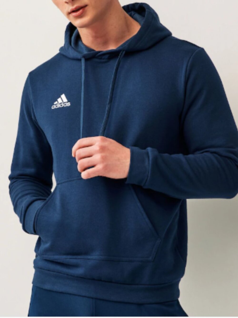 ADIDAS blue logo hoodie,L